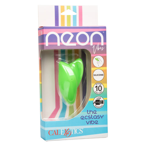 Neon Vibes The Ecstasy Vibe Green Silicone Handheld Massager with 10 Functions and Rechargeable Green > Vibrators > Finger Vibrators