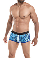 Cut for Men Athletic Trunk Snake Print Blue Small Default Title > Clothes > Mens Trunks