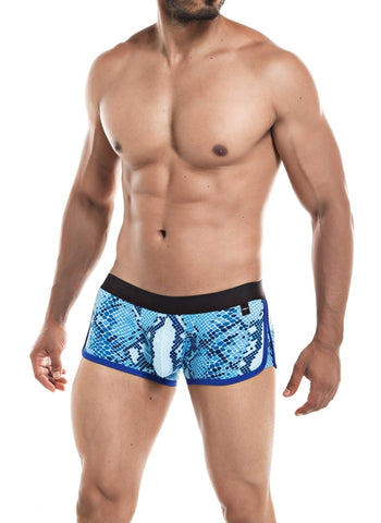 Cut for Men Athletic Trunk Snake Print Blue Small Default Title Mens Trunks