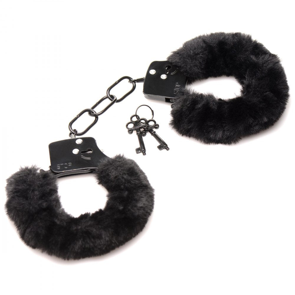 Master Series Cuffed in Fur (Black) – Luxury Fluffy Handcuffs > Bondage Gear > Handcuffs