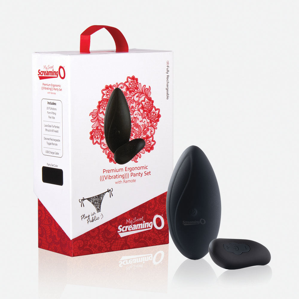 My Secret Screaming O Premium Ergonomic Remote Panty Set – Waterproof Panty Vibrator Black > Sex Toys For Ladies > Panty Vibes