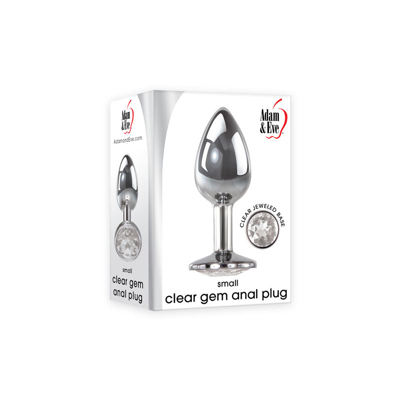 Adam & Eve Clear Gem Small Metal Anal Plug – 7.1 cm Small Butt Plug Chrome > Anal Range > Jewel Butt Plugs