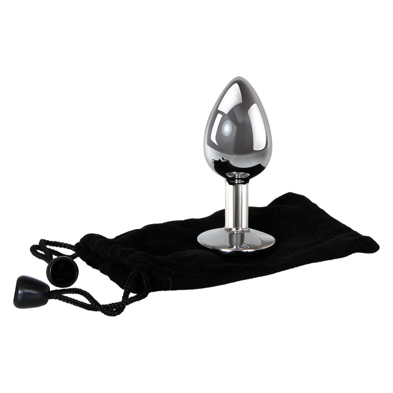 Adam & Eve Clear Gem Small Metal Anal Plug – 7.1 cm Small Butt Plug > Anal Range > Jewel Butt Plugs