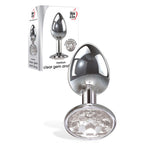 Adam & Eve Clear Gem Medium – Metallic 8.2 cm Medium Butt Plug Chrome > Anal Range > Jewel Butt Plugs