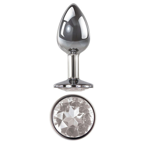 Adam & Eve Clear Gem (Metallic) – Medium 8.2 cm Metal Butt Plug Butt Plugs