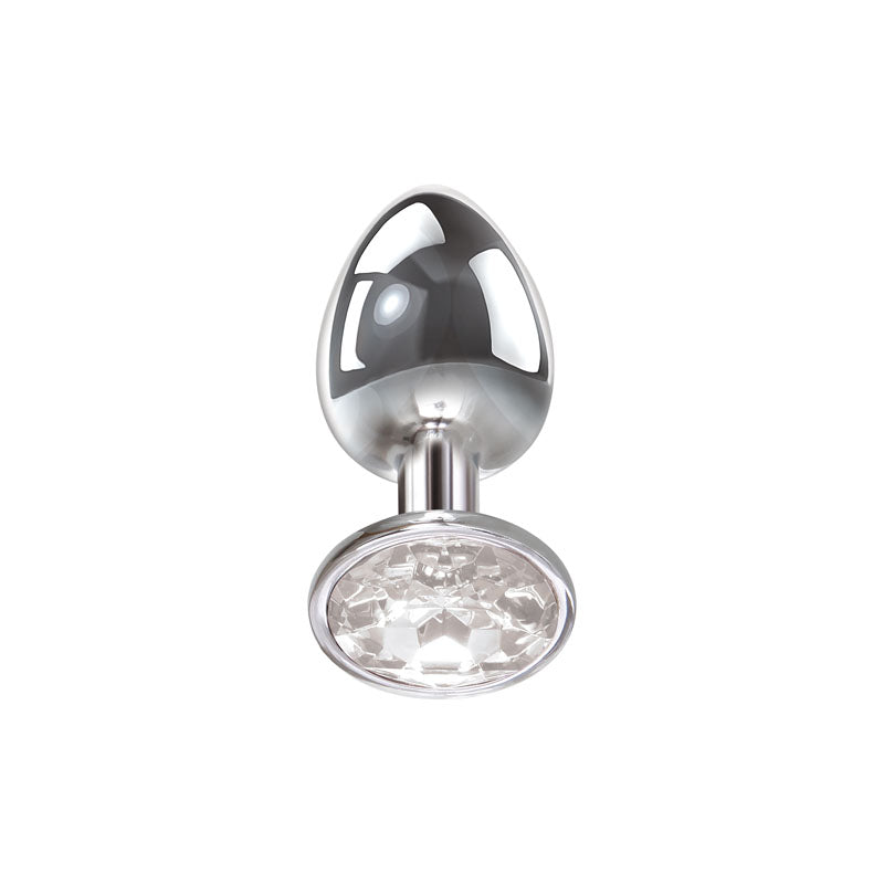 Adam & Eve Clear Gem Large – Metal 9.5 cm Butt Plug > Anal Range > Butt Plugs