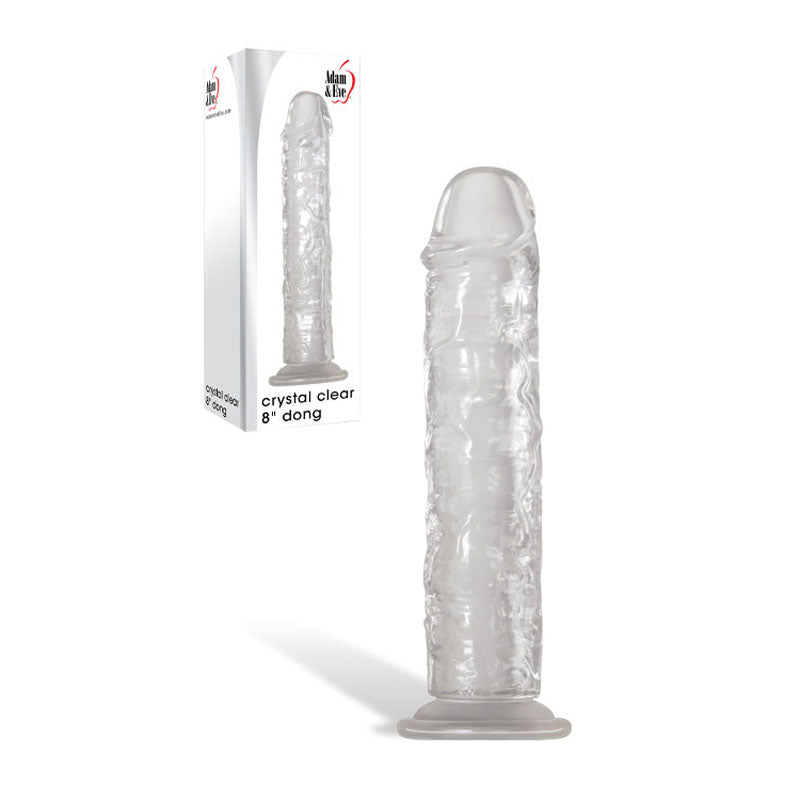 Adam & Eve Crystal 8 Inch Dong 20.3 cm – Large Dong Clear GLASS TOYS