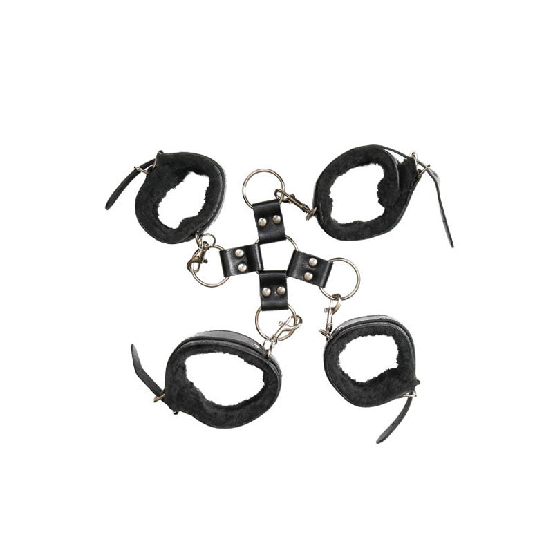 Adam & Eve Hog Tie Restraints – Adjustable Faux Fur-Lined Restraint Set > Bondage Gear > Bondage Kits Main image