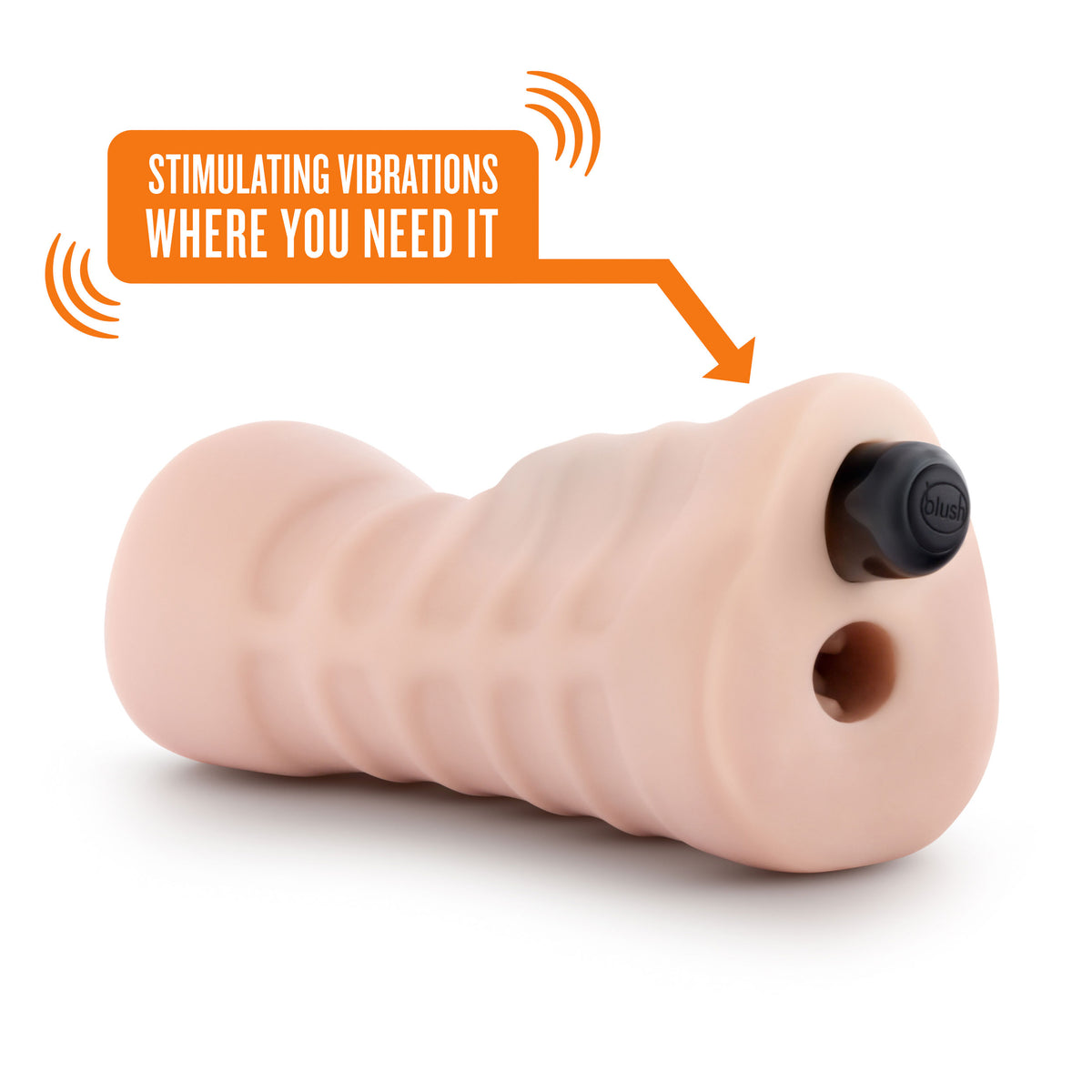 Enlust Ayumi Beige Vibrating Male Stroker with Ultra-Soft Feel > Sex Toys For Men > Masturbators > Vibrating