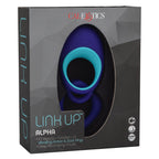 Link Up Alpha Vibrating Couples Enhancer Ring Two-Piece Set Blue and Turquoise Waterproof Silicone > Sex Toys > Couples Toys