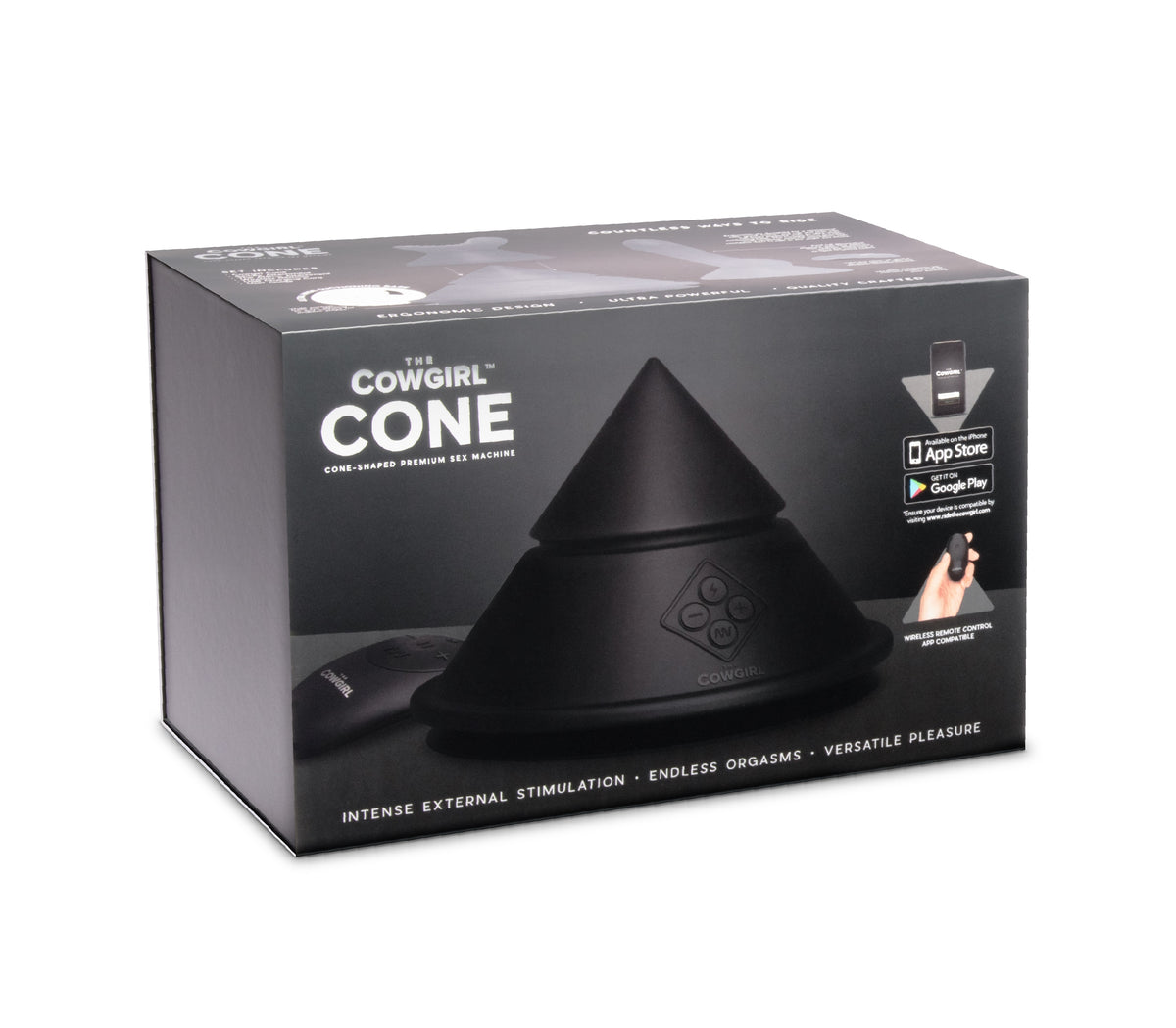 The Cowgirl Cone Unisex Riding Machine with Remote Control and Bluetooth App, Black Default Title Vibrating Pads