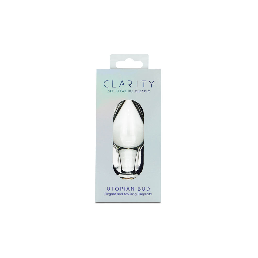 Clarity Utopian Bud – Slim 9 cm Handcrafted Glass Butt Plug GLASS TOYS