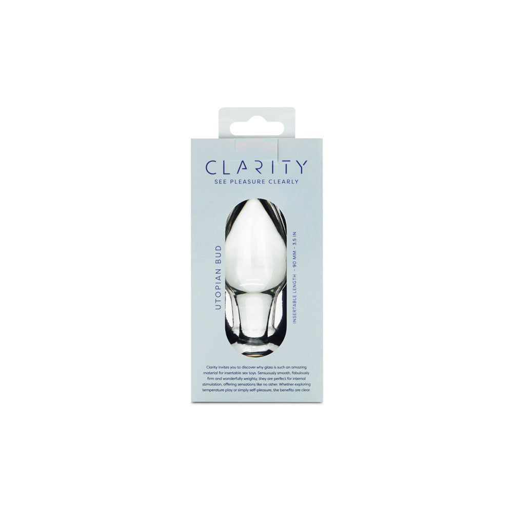 Clarity Utopian Bud – Slim 9 cm Handcrafted Glass Butt Plug GLASS TOYS