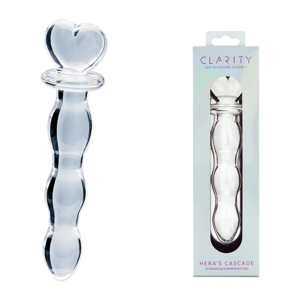 Clarity Hera's Cascade – 15 cm Sculptural Glass Dildo Clear GLASS TOYS