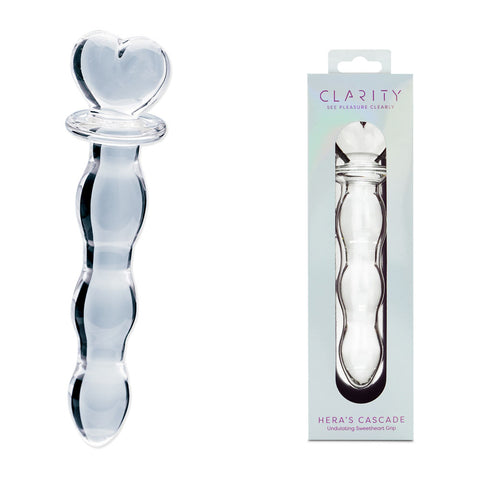 Clarity Hera's Cascade – 15 cm Sculptural Glass Dildo Clear GLASS TOYS