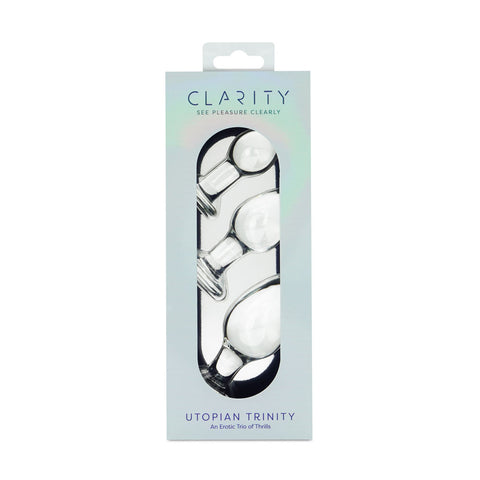 Clarity Utopian Trinity (Set of 3) – Luxury Glass Butt Plug Set in Small, Medium, and Large Sizes GLASS TOYS