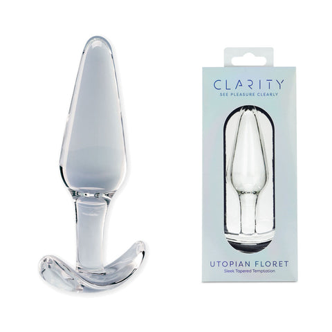 Clarity Utopian Floret – Handcrafted 11 cm Glass Butt Plug Clear GLASS TOYS