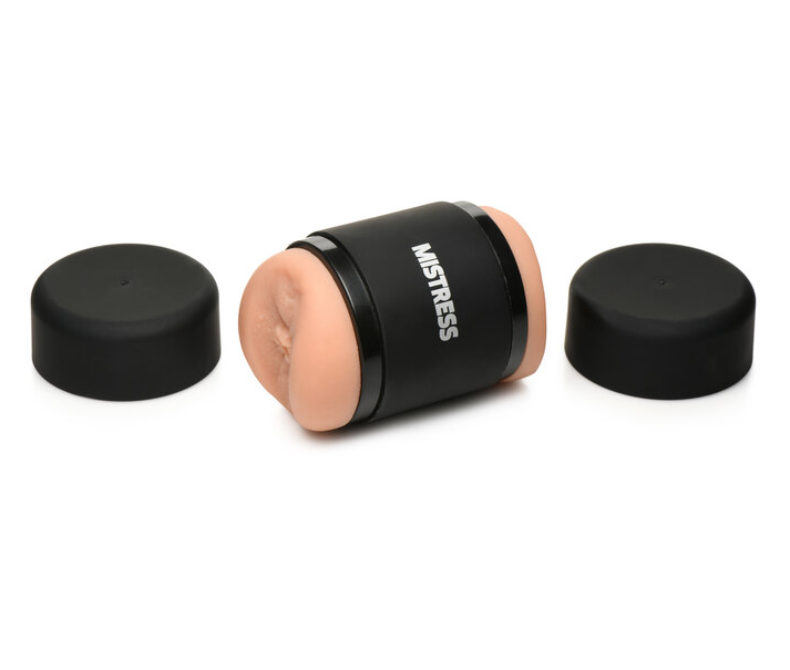 Mistress Double Shot Mini Masturbators Ass and Mouth Medium Tone Compact Ergonomic Design Default Title Strokers - Manual