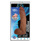 JOCK 10 Inch Bareskin Vibrating Dong with Balls Latte Color > Dildos > Large Dildos