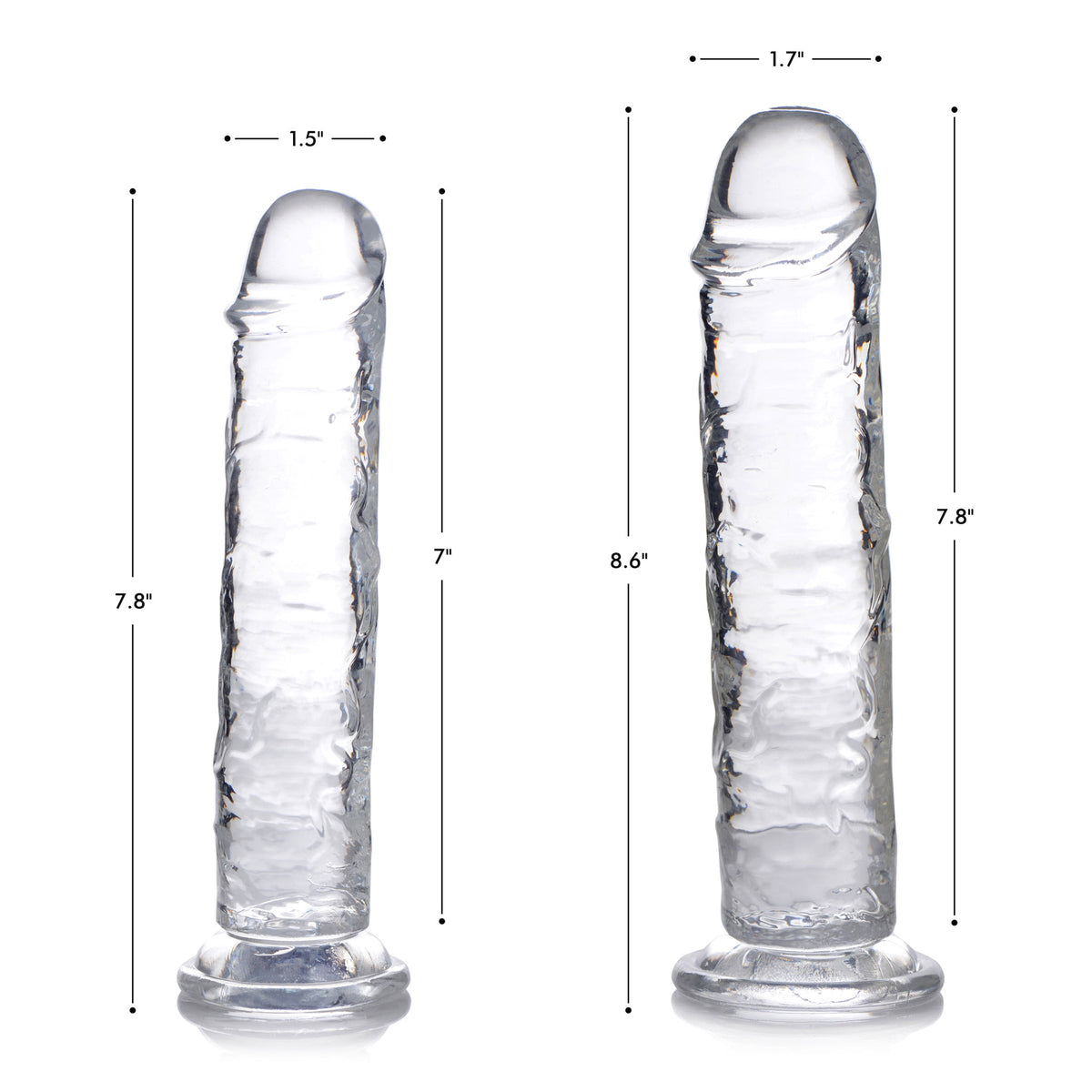JOCK C-Thru 8 Inch Clear No Balls Dildo > Dildos > Realistic Dildos