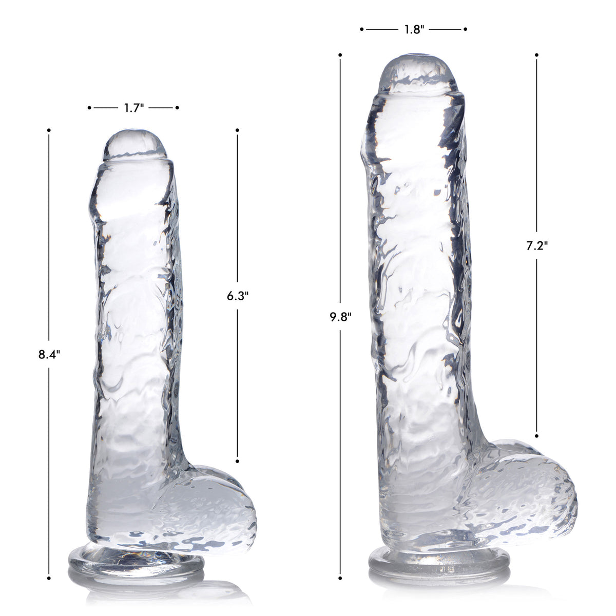 JOCK C-Thru 9 Inch Clear Dong with Balls > Dildos > Large Dildos