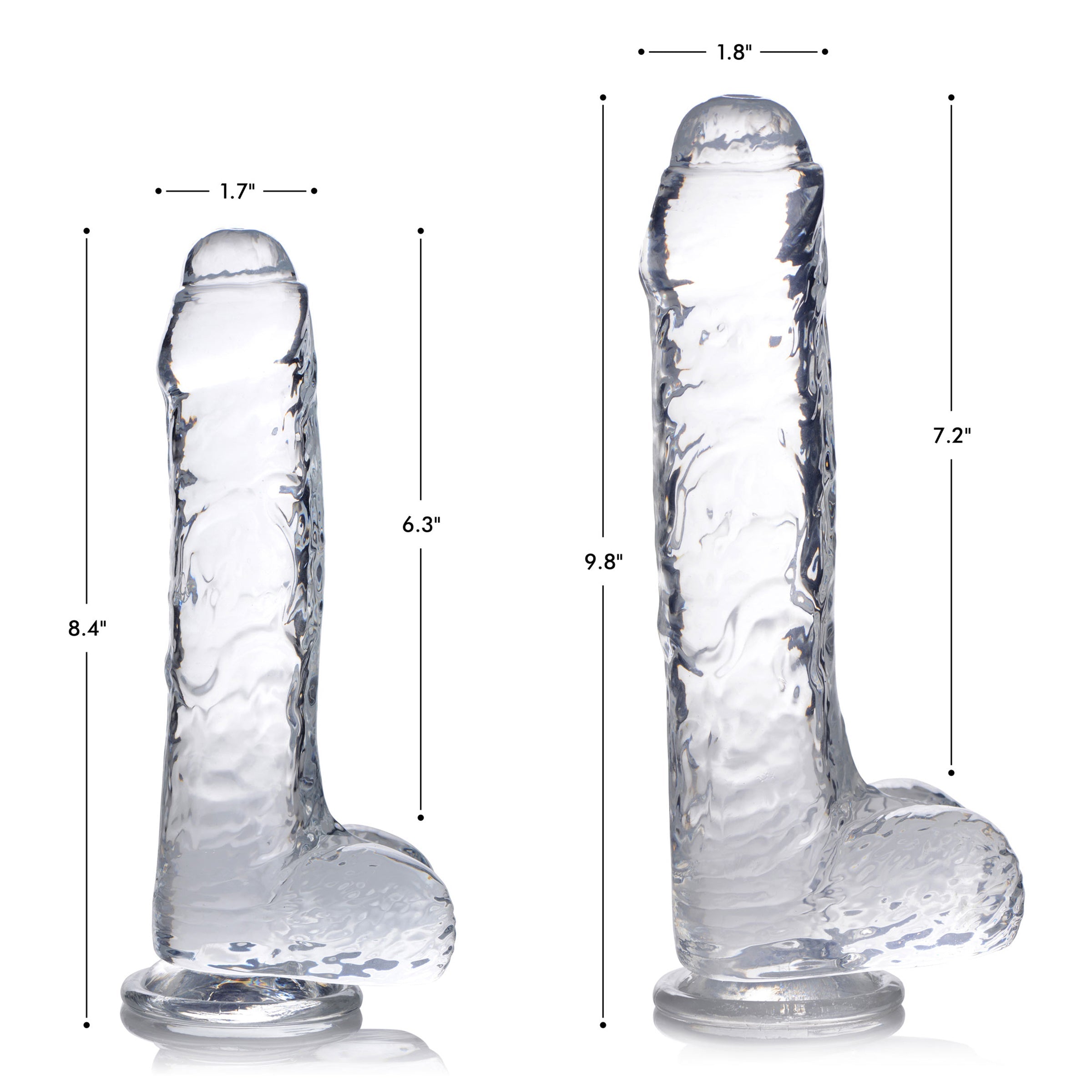 Jock C-Thru Dildo with Balls - 9 Inch