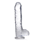 JOCK C-Thru Slim Clear Dong with Balls and Suction Cup - 8 or 9 Inch > Dildos > Realistic Dildos