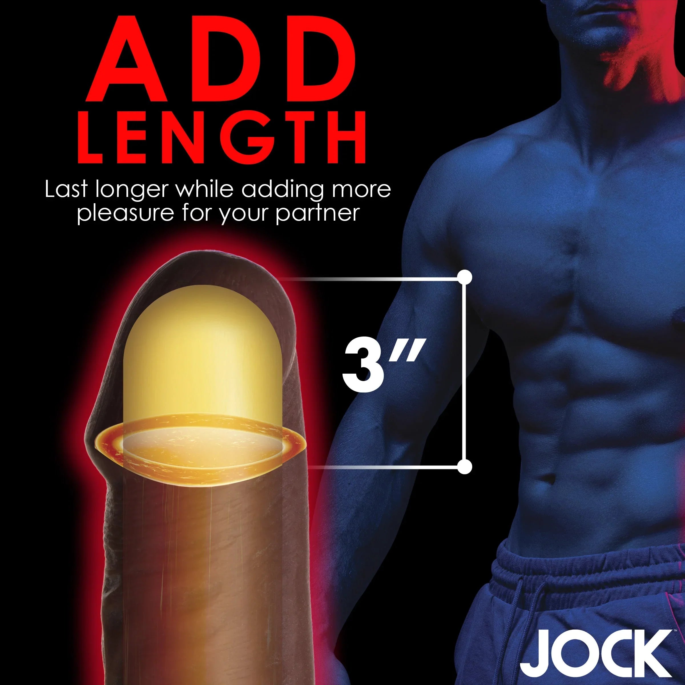 Curve Toys | JOCK Extra Long 3 Penis Extension Sleeve - Dark