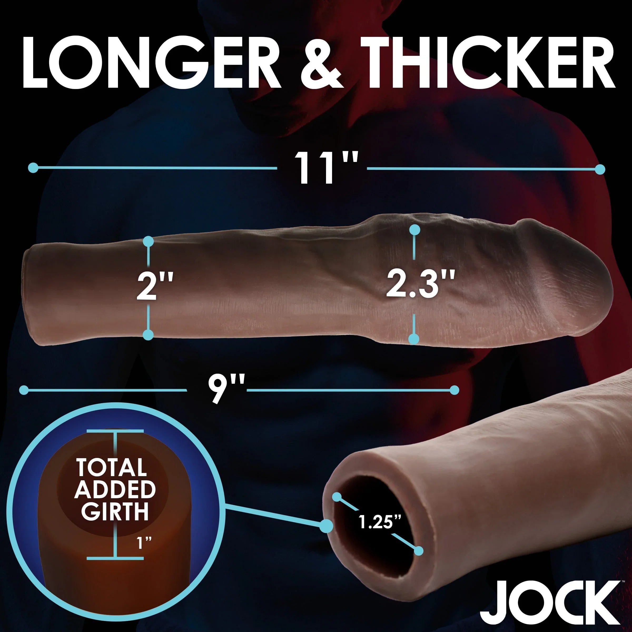 Curve Toys | JOCK Extra Thick 2 Penis Extension Sleeve - Dark