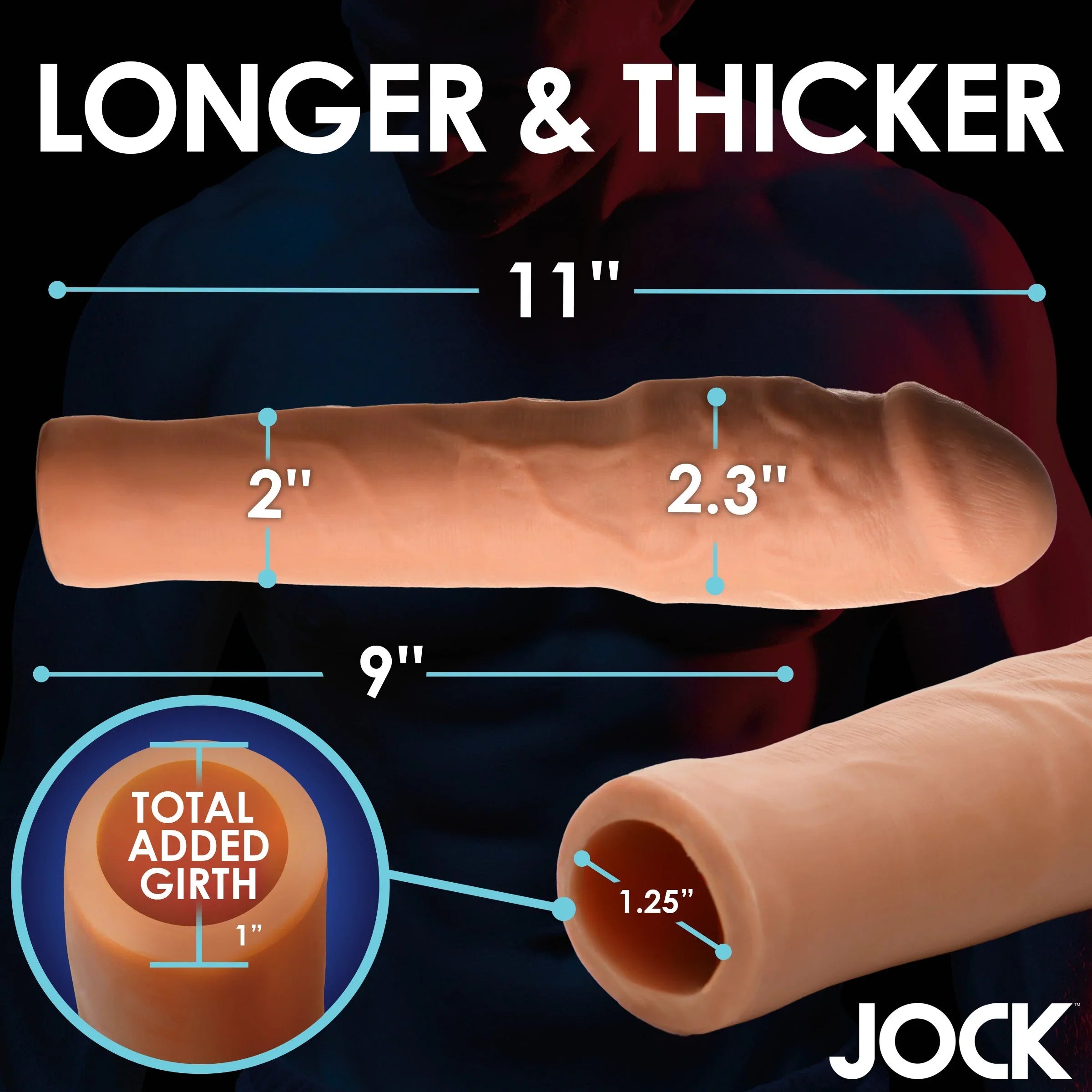 Curve Toys | JOCK Extra Thick 2 Penis Extension Sleeve - Medium
