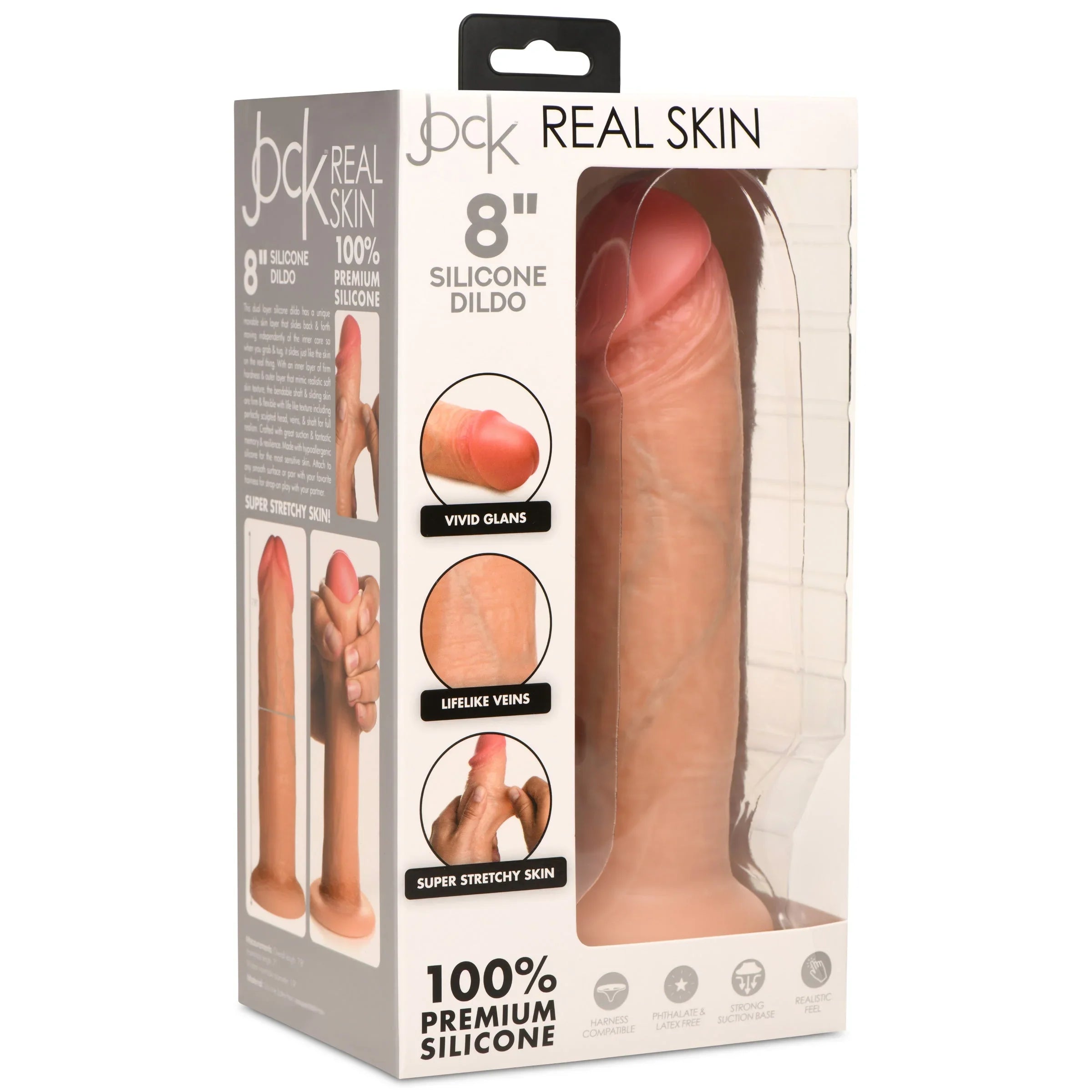 Curve Toys | Jock 8 Real Skin Realistic Skin Silicone Dildo