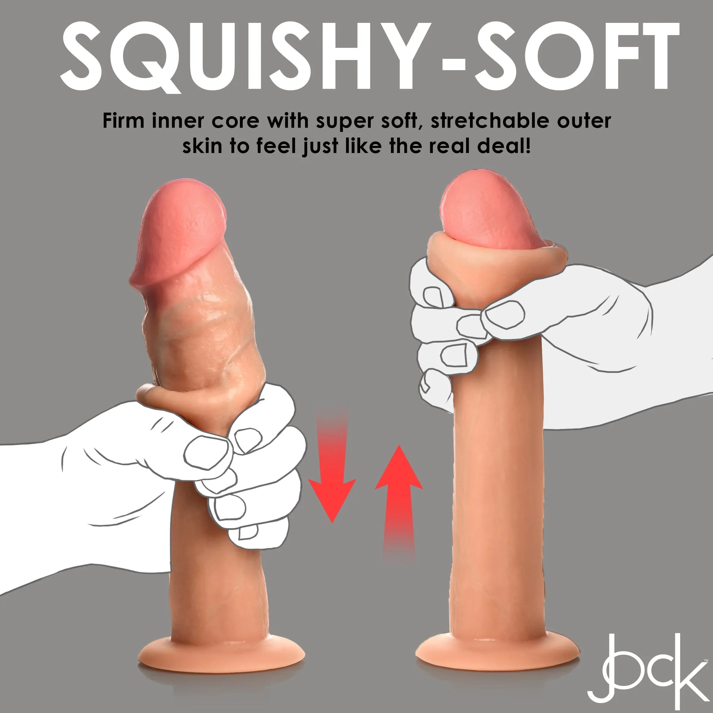 Curve Toys | Jock 8.5 Real Skin Realistic Skin Silicone Dildo