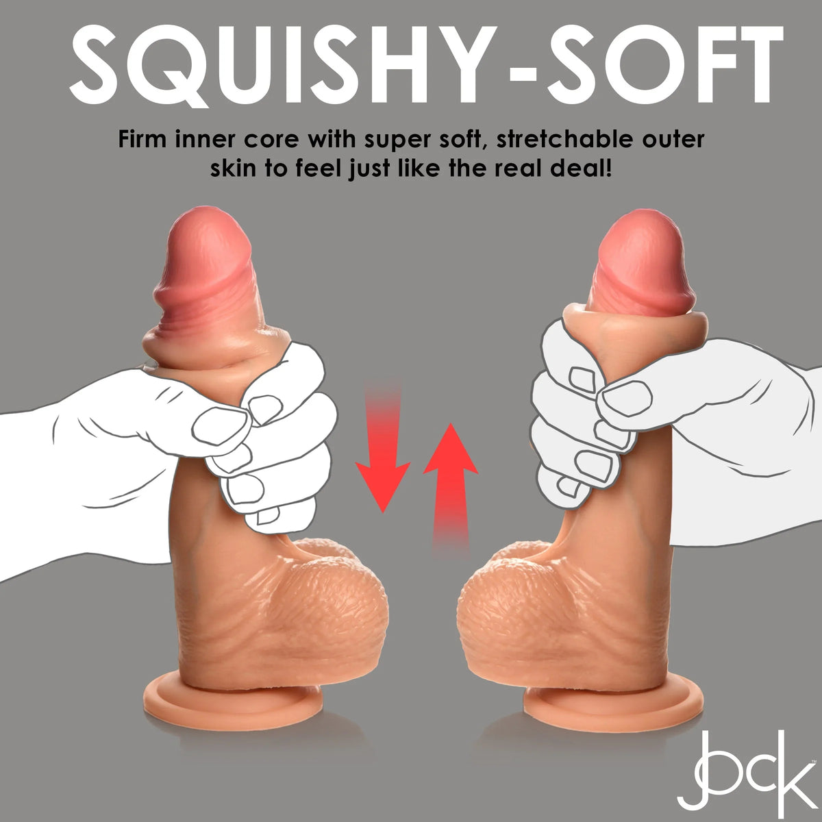Curve Toys | Jock 8 Real Skin Realistic Skin Silicone Dildo w/ Balls