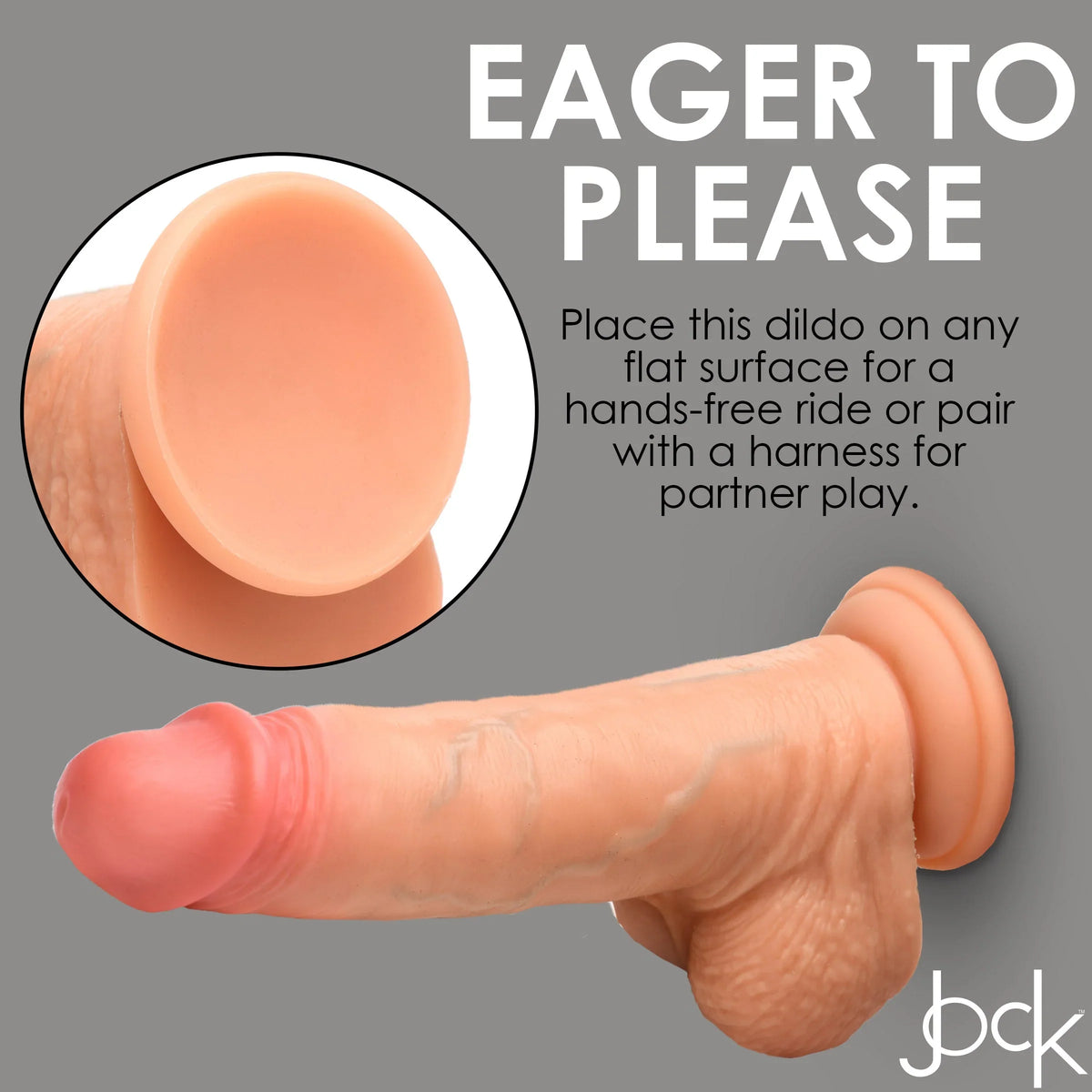 Curve Toys | Jock 8 Real Skin Realistic Skin Silicone Dildo w/ Balls