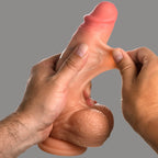 Curve Toys | Jock 8 Real Skin Realistic Skin Silicone Dildo w/ Balls