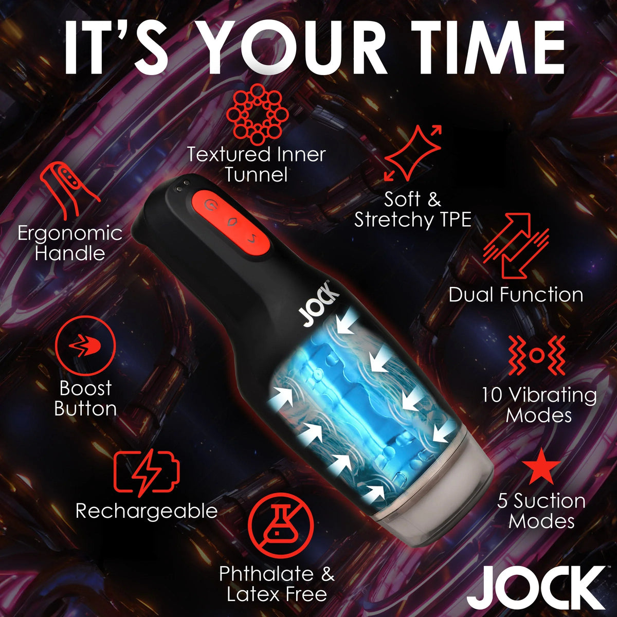 Jock 15X Sucking and Vibrating Masturbator > Sex Toys For Men > Masturbators > Vibrating