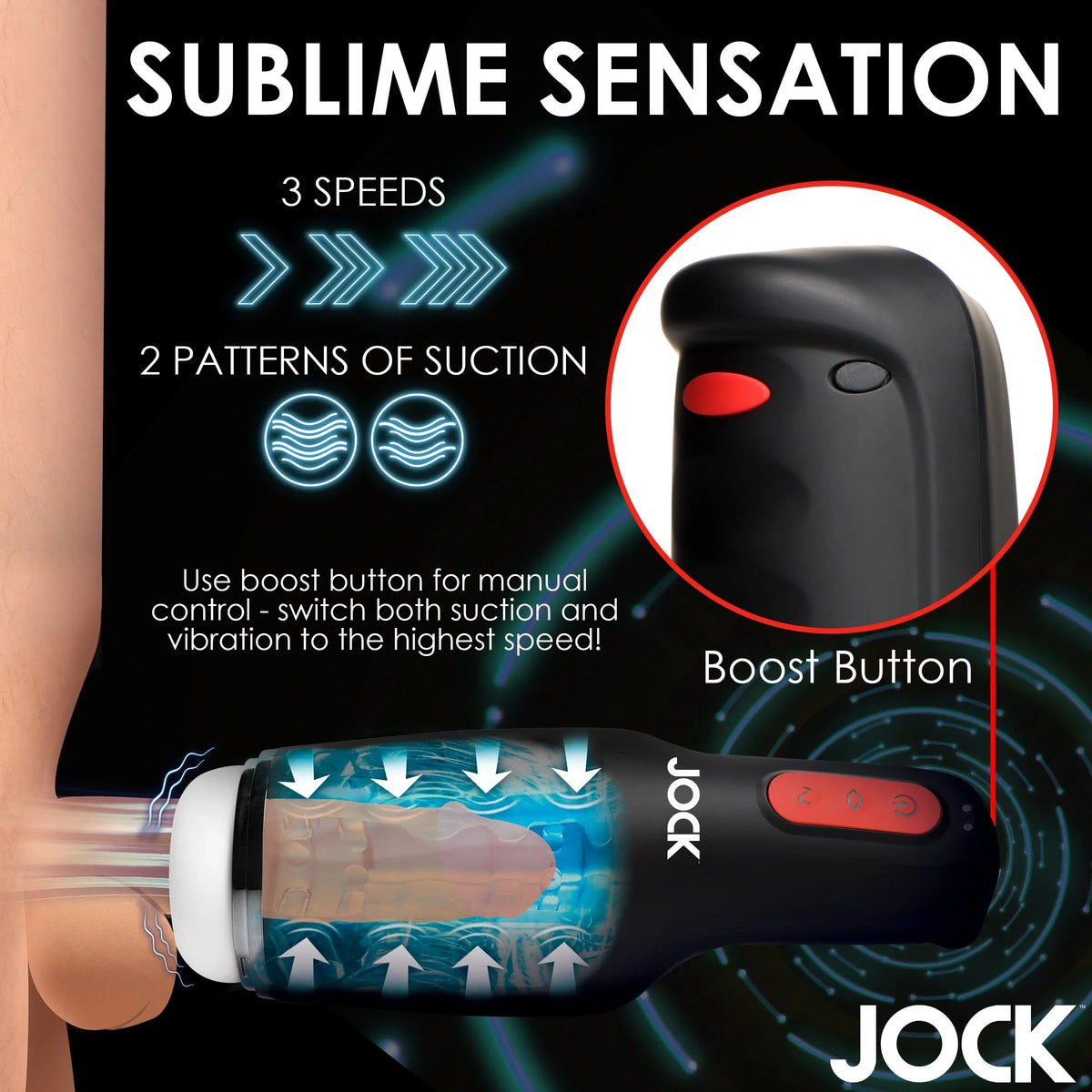 Jock 15X Sucking and Vibrating Masturbator > Sex Toys For Men > Masturbators > Vibrating