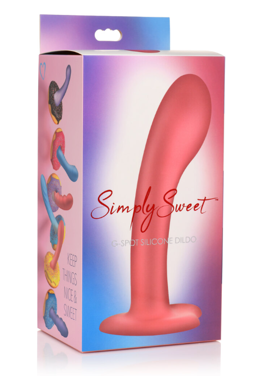 Simply Sweet 7 Inch Pink G-Spot Silicone Dildo Default Title DONGS