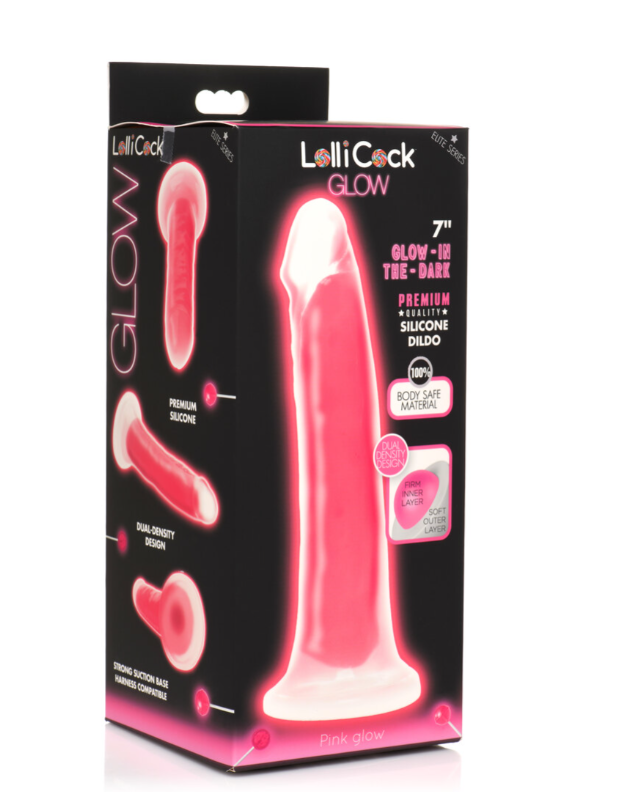 Lollicock 7 Inch Glow-In-The-Dark Pink Silicone Dildo Default Title DONGS