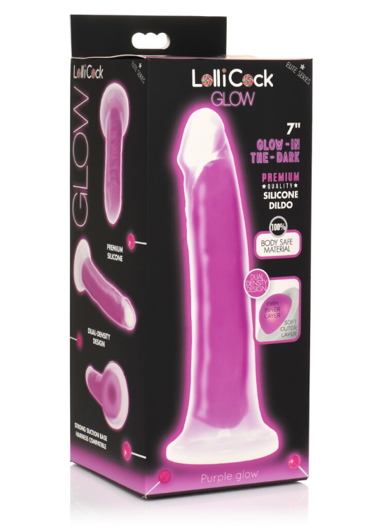 Lollicock 7 Inch Glow in the Dark Silicone Dildo Purple Default Title DONGS