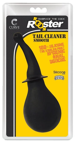 Rooster Tail Cleaner Smooth Black 100% Silicone Anal Douche with 8oz Reservoir and Flexible Nozzle Default Title Douches