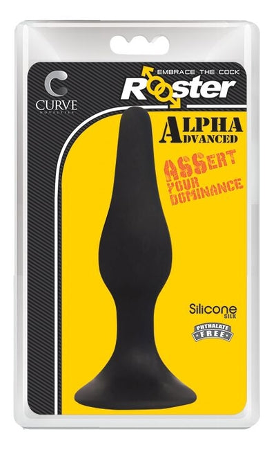 Rooster Alpha Advanced Black Silicone Anal Plug with Suction Cup Base Default Title Butt Plugs