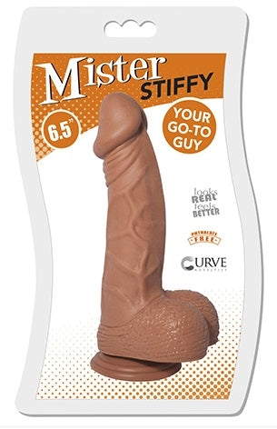 Mister Stiffy Caramel 6.5 Inch Insertable Realistic Dildo with Suction Cup Base Default Title Dongs Realistic