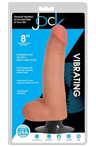 Jock 8 Inch Vibrating Dong With Balls in Vanilla Secondary image