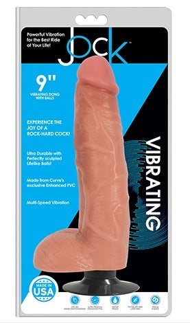 Jock 9 Inch Vibrating Dong With Balls Vanilla Color Default Title Dongs Realistic