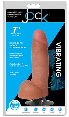 Jock 7 Inch Vibrating Dong With Balls Vanilla Color Default Title Dongs Realistic