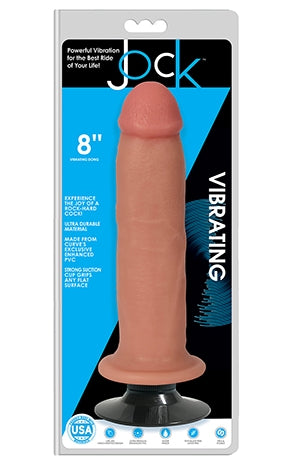 Jock 8 Inch Vibrating Dong No Balls Vanilla Color Secondary image