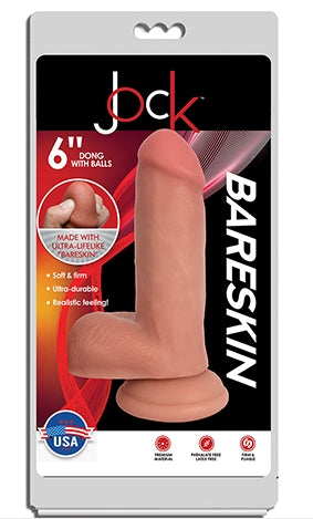 JOCK 6 Inch Bareskin Dong with Balls Ultra Durable Flesh Color Default Title Dongs Realistic