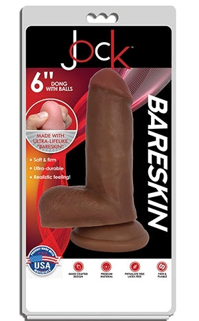 Jock 6 Inch Bareskin Dong with Balls Latte Default Title Dongs Realistic