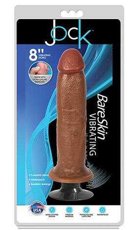JOCK 8 Inch Bareskin Vibrating Dong No Balls Latte Color Default Title Dongs Realistic